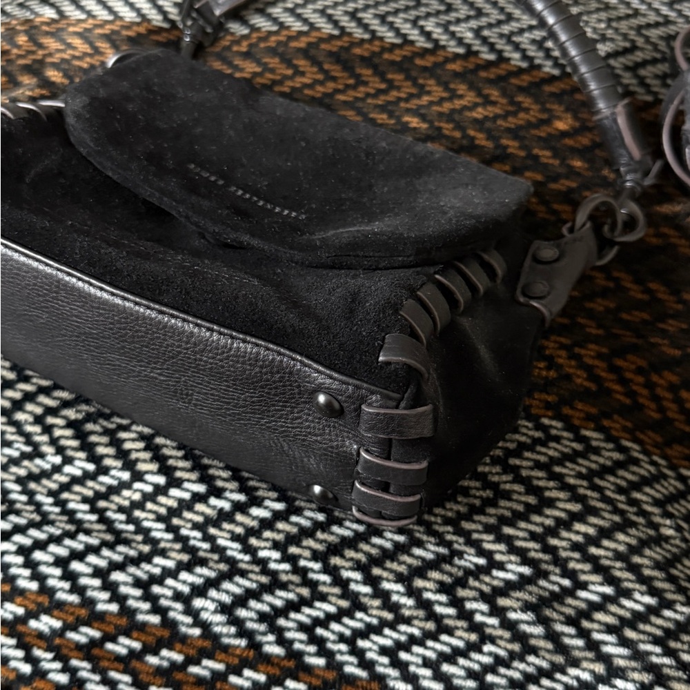 Aimee Kestenberg Black Suede Shoulder Bag with Wrapped Handle - Picture 3 of 7